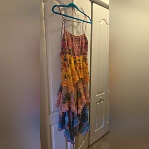 Farm Rio Mixed Scarfs midi dress